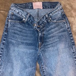 Blue Revice denim jeans, size 23, V-cut waist band
